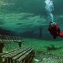 Austria's Green Lake is a beautiful park in winter. The snow melts in summer and creates a very clear lake.