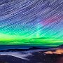 Northern lights over the Rocky Mountains in Canada